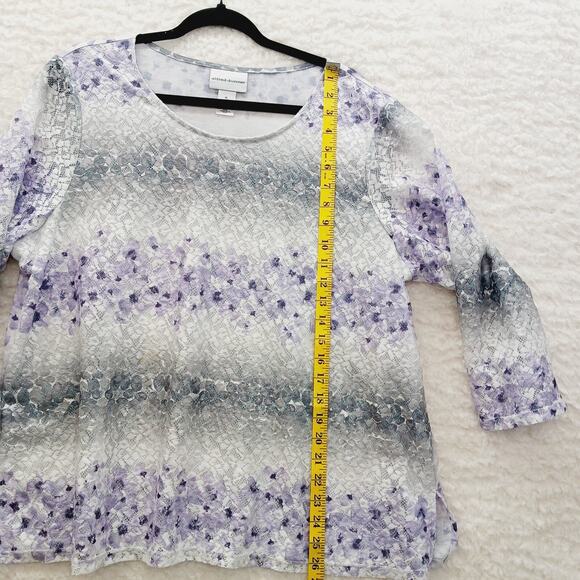 Blouse Size XL Lavender Violet Flower Fairycore Whimsycore Y2K Festival Romantic - Picture 7 of 14